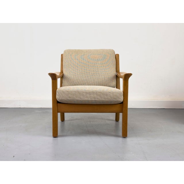 Set of Danish Lounge Chair and Ottoman in Oak by Juul Kristensen, 1970s For Sale - Image 13 of 18