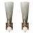 Modernist Hand-Blown Smoked Gray Murano Glass Conical Sconces With Orbital Drop For Sale