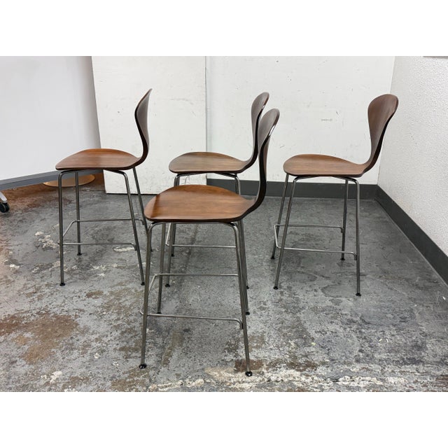 Norman Cherner Norman Cherner for Cherner Chair Company Cherner Counter Stools, Set of Four For Sale - Image 4 of 12