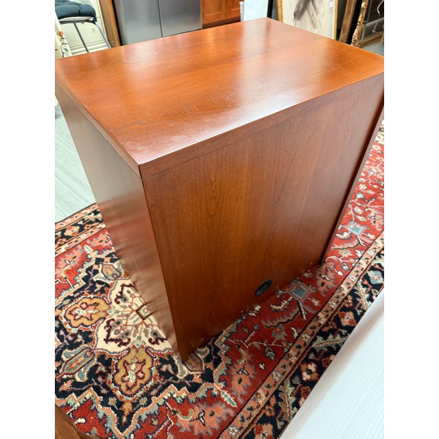 Cherry Wood Media Storage Cabinet, Vintage For Sale - Image 10 of 12
