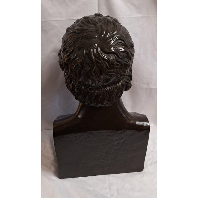 Large Antique Bronze Bust, 1890 For Sale - Image 6 of 10