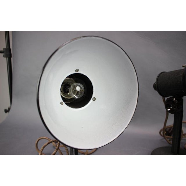 Industrial Adjustable Desk Lamps, Former Czechoslovakia, 1955, Set of 2 For Sale - Image 13 of 18