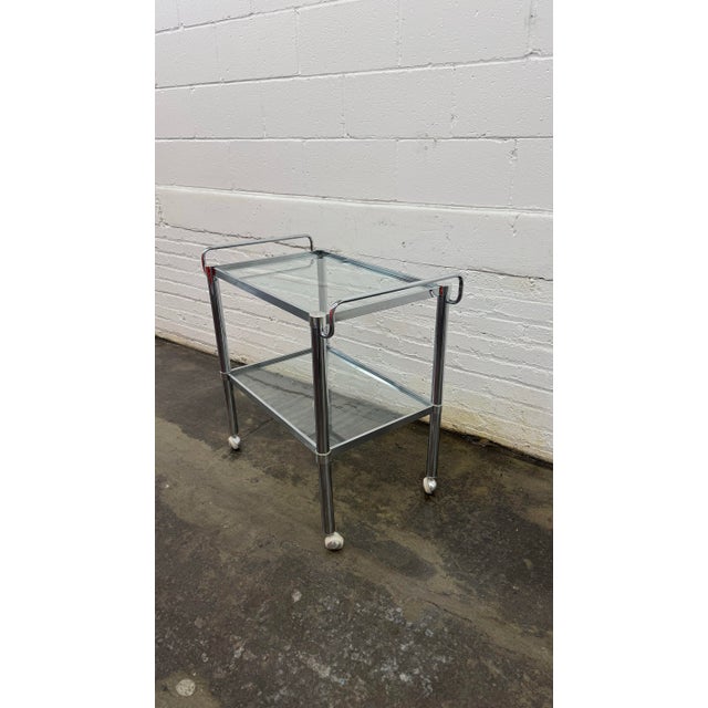 Mid 20th Century Space Age Chrome Bar Cart For Sale - Image 4 of 10