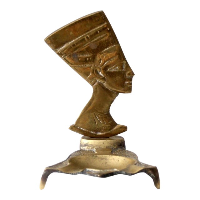Vintage Brass Nefertiti Ashtray For Sale