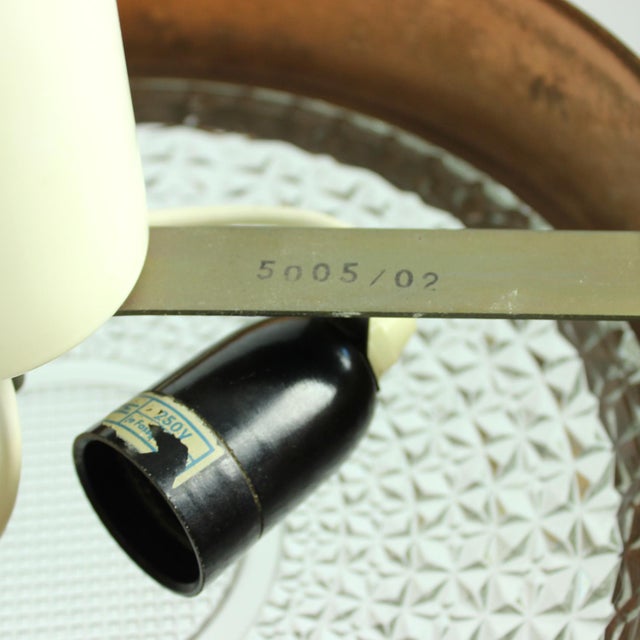 Mid-Century Modern Copper & Glass Ceiling Light, 1970s For Sale - Image 3 of 9