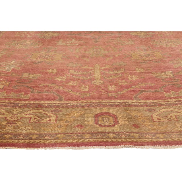 Late 19th Century Antique Turkish Oushak Rug - 10'00 X 13'03 For Sale - Image 4 of 10