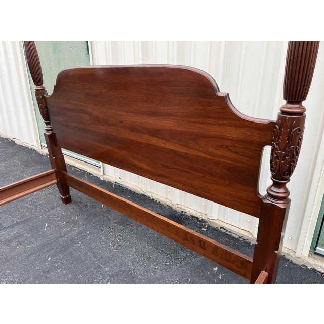 Ethan Allen Georgian Court Cherry Queen Poster Bed For Sale - Image 10 of 12