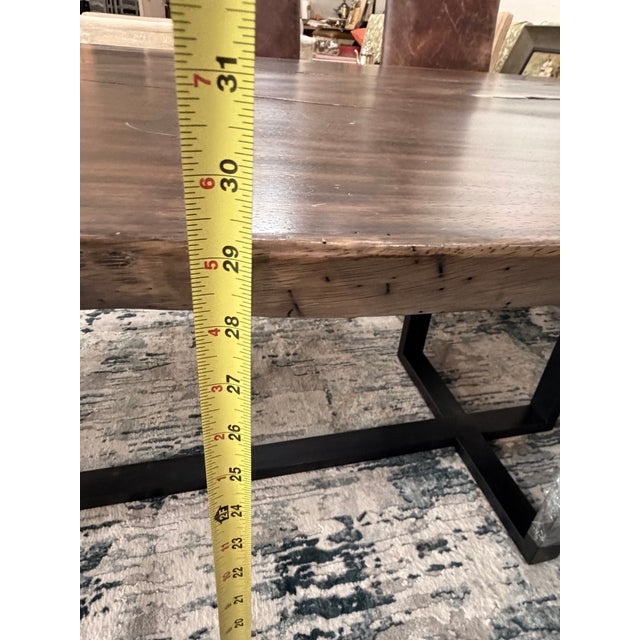 Brown Extra Long Natural Slab Wood Dining Table by Restoration Hardware For Sale - Image 8 of 17
