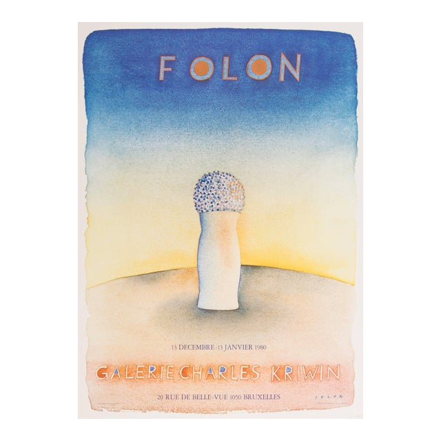 Jean Michel FolonFolon Exhibition Poster, Galerie Charles Kriwin, 1980 For Sale
