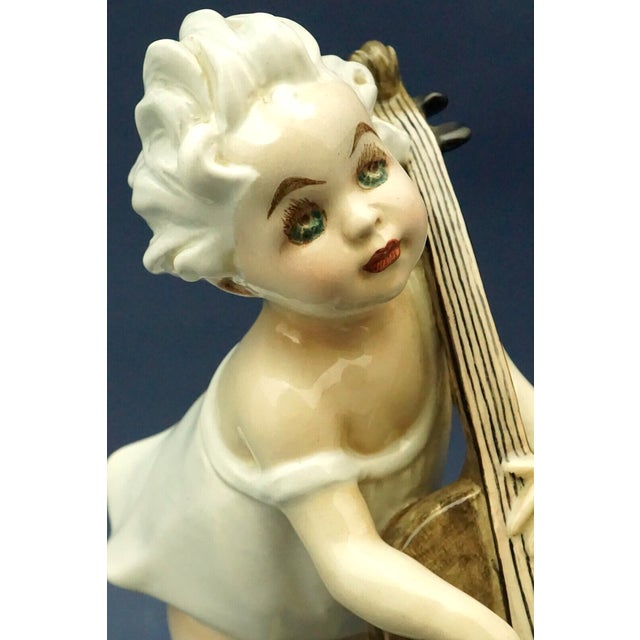 20th Century Child with Cello in Ceramic by Vincenzo Bertolotti, Italy For Sale - Image 15 of 18