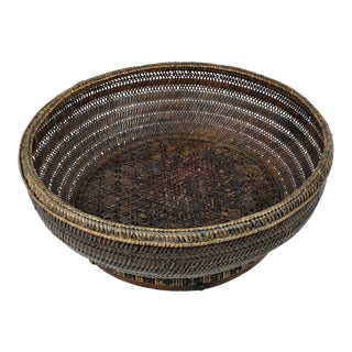 19th Century Chinese Rattan Basket For Sale