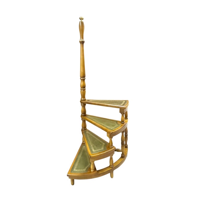 A charming vintage English wood spiral step ladder that is as decorative as it is functional. Sourced in England, this...