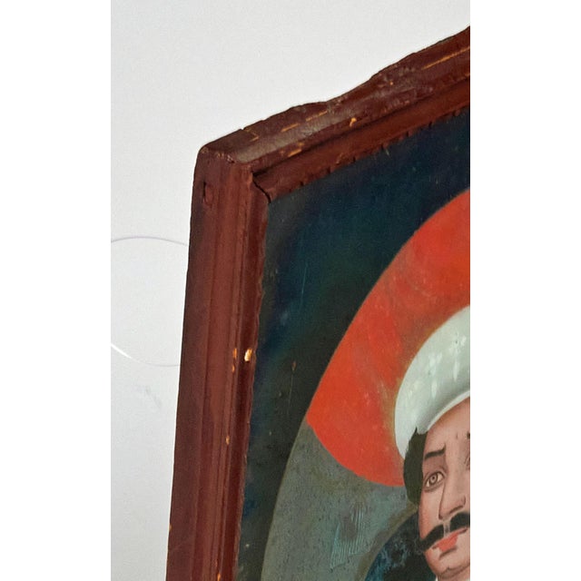 Mid 19th Century Pair Indian Reverse Glass Paintings For Sale - Image 4 of 7