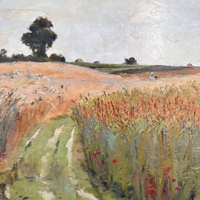 Fernand Quignon, Walking Through the Wheat Fields, 20th Century, Oil on Board, Framed For Sale - Image 6 of 18