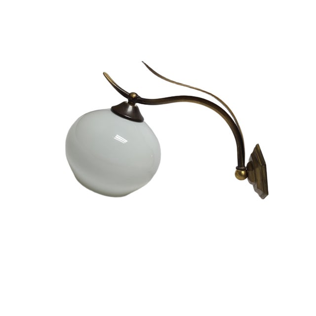 Art Deco Wall Lamp in Metal, Poland, 1950s For Sale - Image 4 of 10