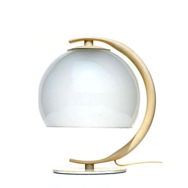 Italian Metal & Frosted Glass Table Lamp, 1960s For Sale - Image 10 of 10