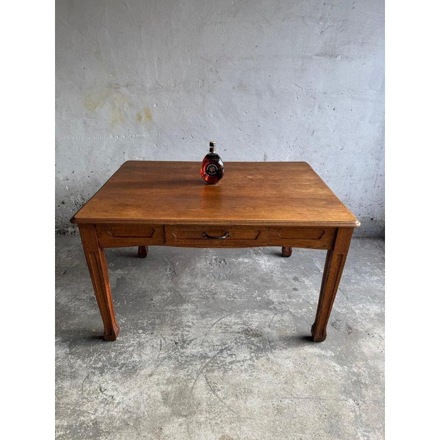 Art Nouveau Dining Table with Drawer, 1890s For Sale - Image 6 of 7
