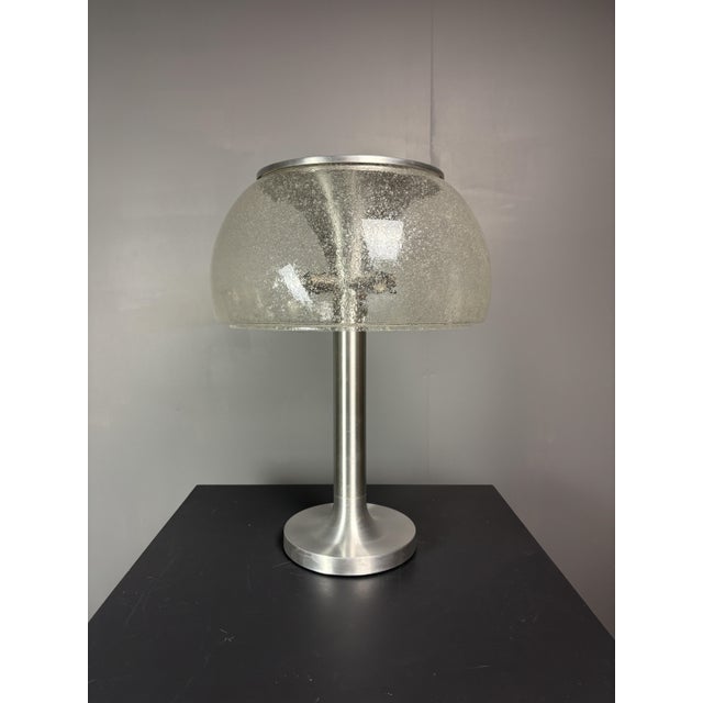 Large Mid-Century Modern Space Age Glass Mushroom Table Lamp from Temde Leuchten, 1960s For Sale - Image 13 of 13