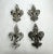 French Fleur-De-Lis Embossed Concrete Cabinetry Knobs, Set of Four For Sale - Image 10 of 12