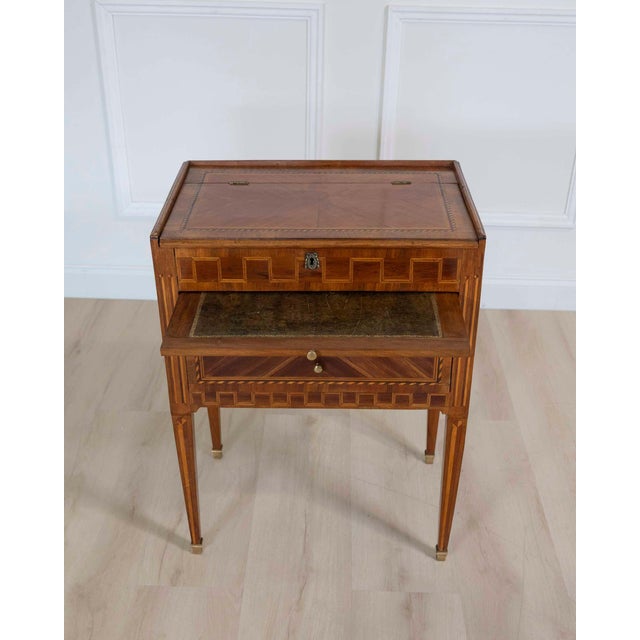 18th Century Louis XVI Marquetry Chiffonier Table For Sale - Image 15 of 15