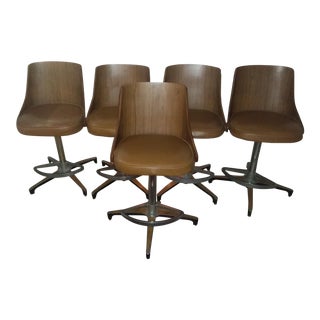 Mid-Century Modern Barstools - Set of 5 For Sale