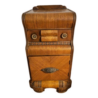 1940s Art Deco Waterfall Nightstand For Sale