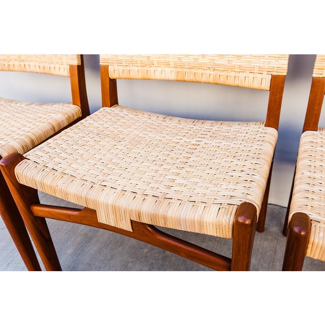 Brown Hans Wegner Ch 31 Teak & Rattan Dining Chairs, Danish Mid Century Modern For Sale - Image 8 of 16