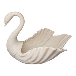 Vintage Porcelain Swan Dish by Lenox For Sale