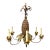 Hollywood Regency Italian Pineapple Painted Tole and Wood Chandelier - 6 Arms For Sale