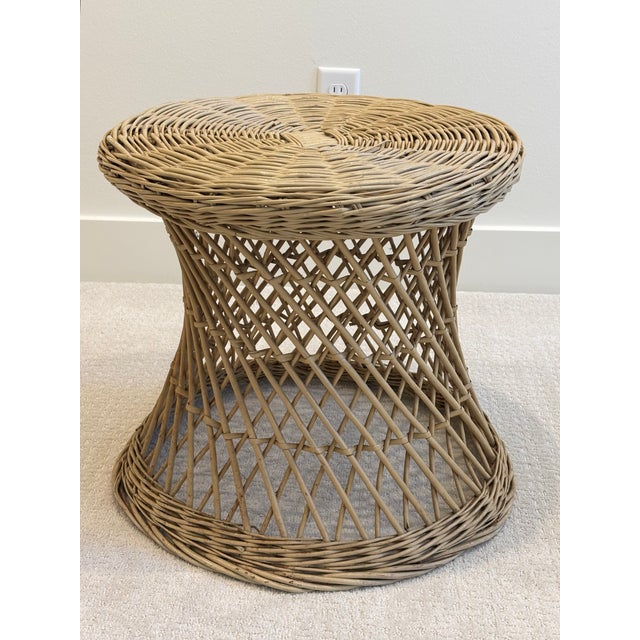 Wood Wicker Side Table, Circa Mid-20th Century For Sale - Image 7 of 14