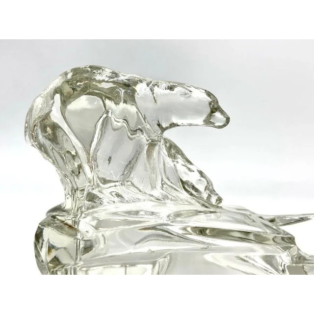 Art Deco Glass Polar Bear Ashtray attributed to Karel Zentner for Glasswork Libochovice, 1930s For Sale - Image 3 of 10