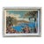 Vintage Framed Tropical Needlepoint Coastal Landscape With Weathered Frame For Sale