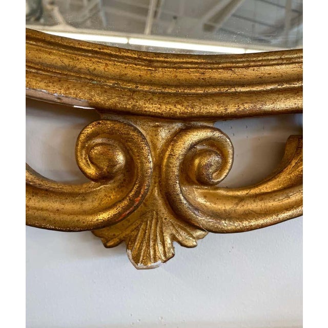 1960s Pair of Italian Gilt Wood Wall or Console Mirrors For Sale - Image 5 of 11