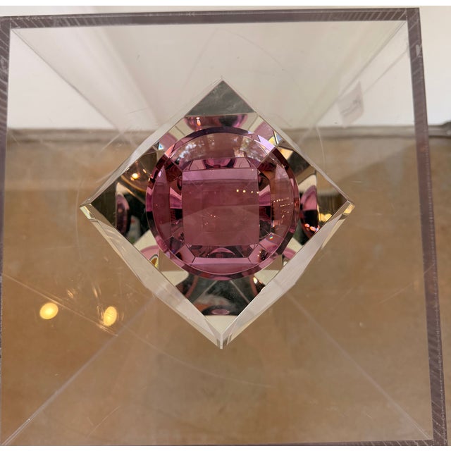 Arteriors Home Arteriors Glass Decorative Object With Purple Accents For Sale - Image 4 of 4