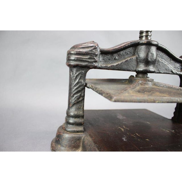 Industrial Antique Cast Iron Bookbinding Press, Continental European, 1900 For Sale - Image 3 of 12