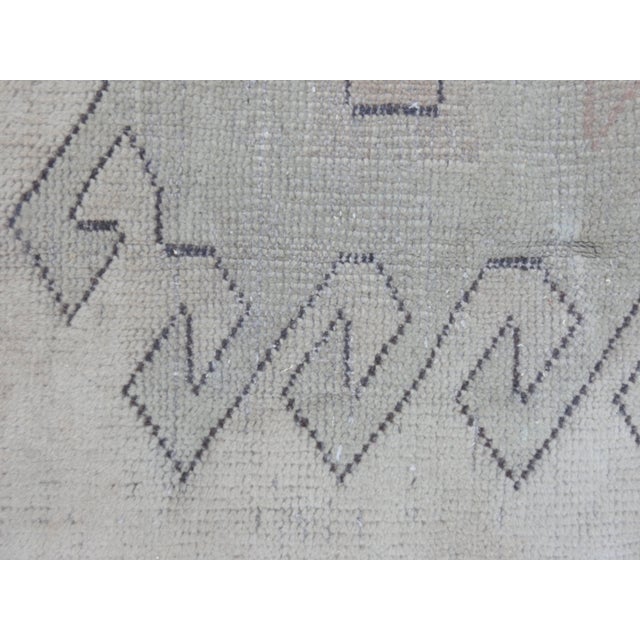 Antique Oushak Neutrals, Teal and Flesh Tones For Sale - Image 10 of 11