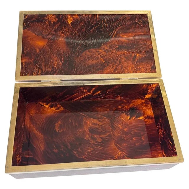 Faux Tortoise Decorative Box in the style of Hermes, 1970s For Sale - Image 10 of 10