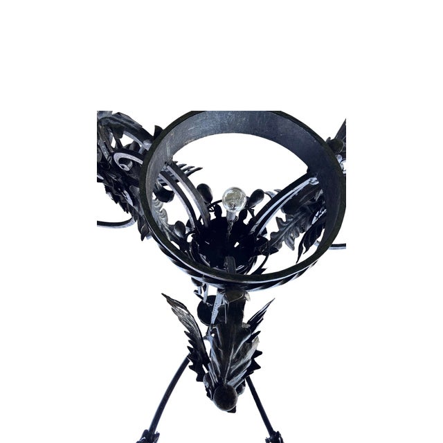19th Century Spanish Hand-Forged Iron Dragon Chandelier, Barcelona For Sale - Image 9 of 12
