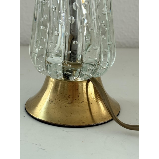Mid-Century Italian Murano Glass and Brass Table Lamp, 1960s For Sale - Image 12 of 13
