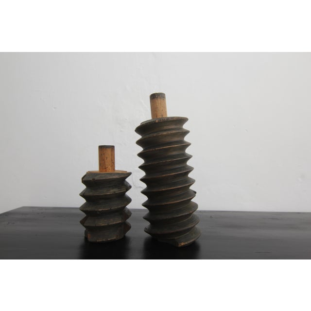 Early 20th Century Wooden Screws, 1890s, Set of 2 For Sale - Image 15 of 18