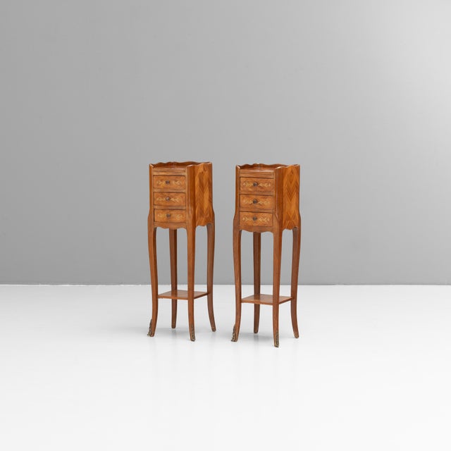 Vintage Bedside Tables in Walnut, 1950s, Set of 2 For Sale - Image 3 of 9