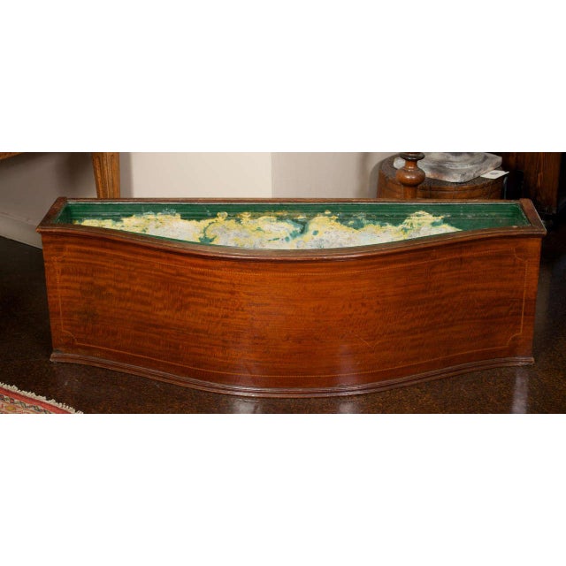Mahogany Floor Planter with Inlay Banding, English circa 1820. The planter has a tin liner.