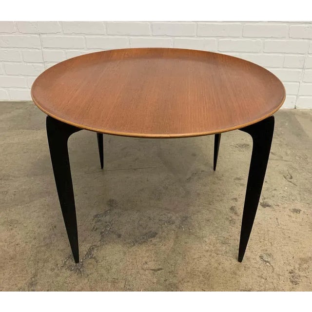 1950s H Engholm and Svend Aage Willumsen for Fritz Hansen Teak Tray Table For Sale - Image 13 of 13