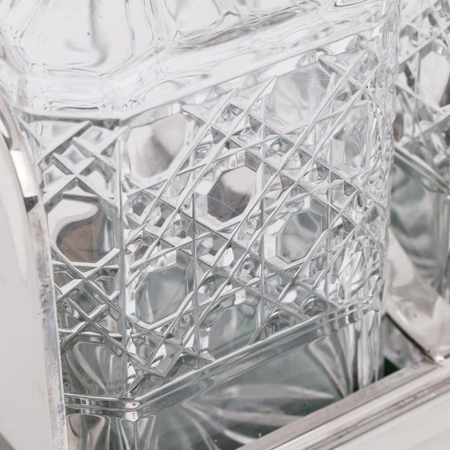 Silver Plated & Cut Glass Tantalus, 1990s For Sale - Image 4 of 9