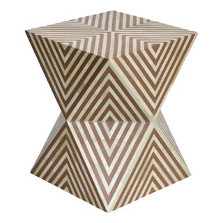 Visionary Bone Inlay Side Table For Sale