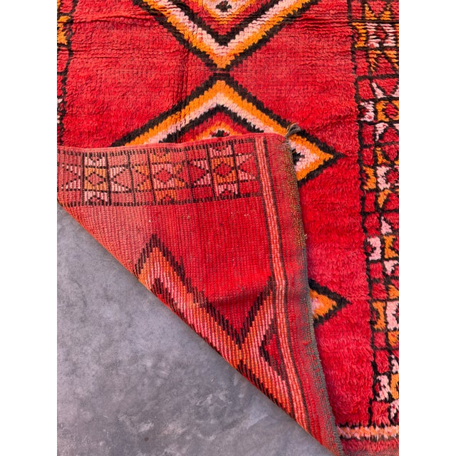 Red Moroccan Vintage Red Rug - 3'8" X 7'4" Ft For Sale - Image 8 of 9