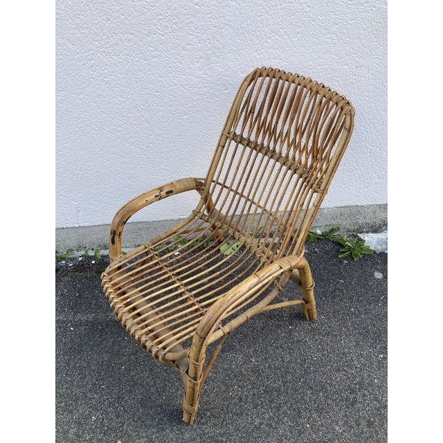 Rattan Armchair in Rattan For Sale - Image 4 of 18