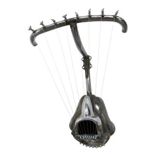Abstract Brutalist Chrome Sculpture by Jason Seley "Sculptor's Harp 2" 1966 For Sale