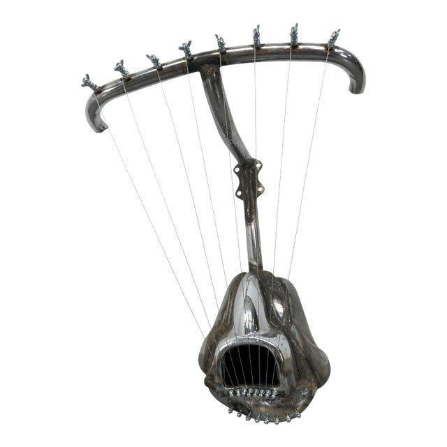 Abstract Brutalist Chrome Sculpture by Jason Seley "Sculptor's Harp 2" 1966 For Sale