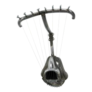 Abstract Brutalist Chrome Sculpture by Jason Seley "Sculptor's Harp 2" 1966